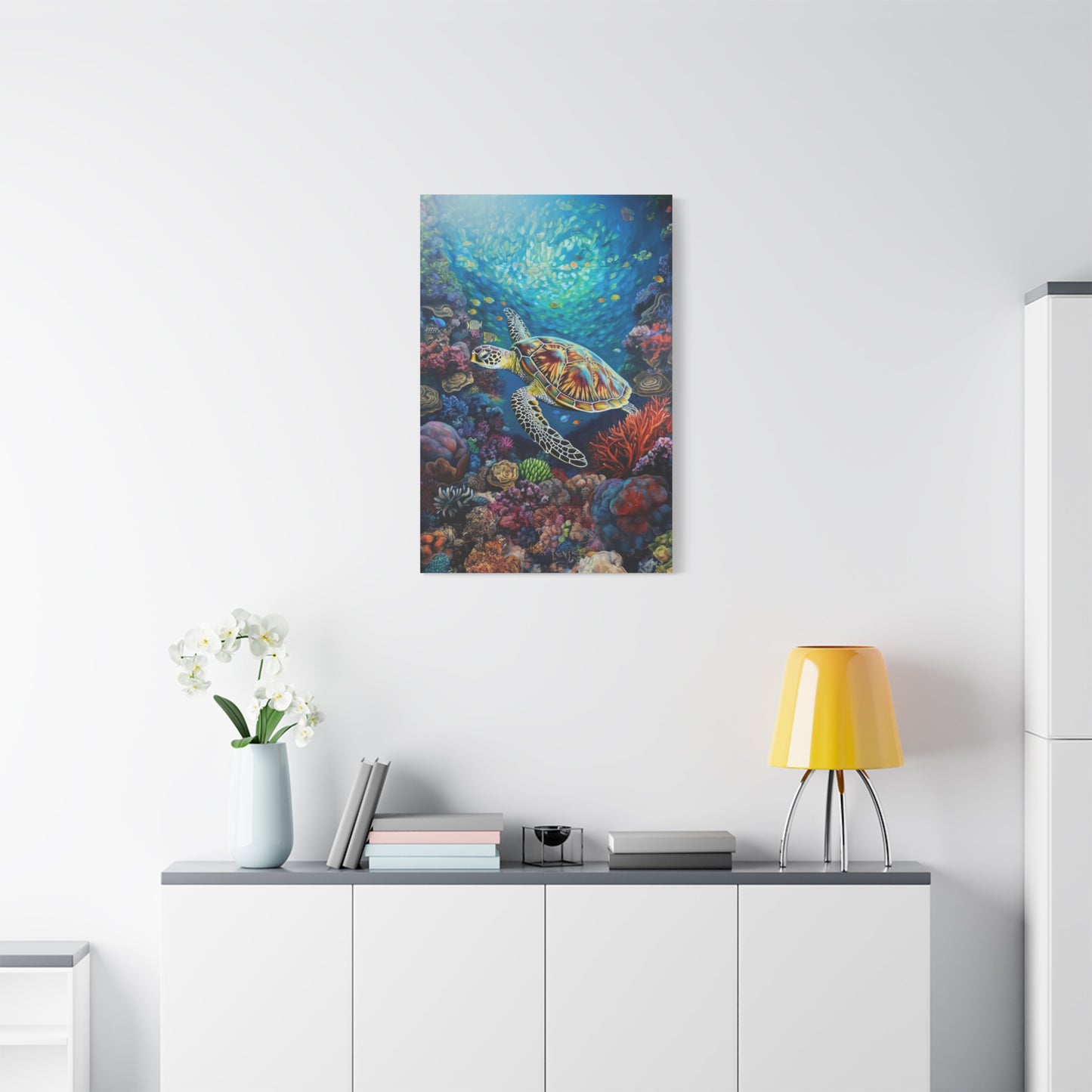 Turtle on Reef (Portrait, Stretched)