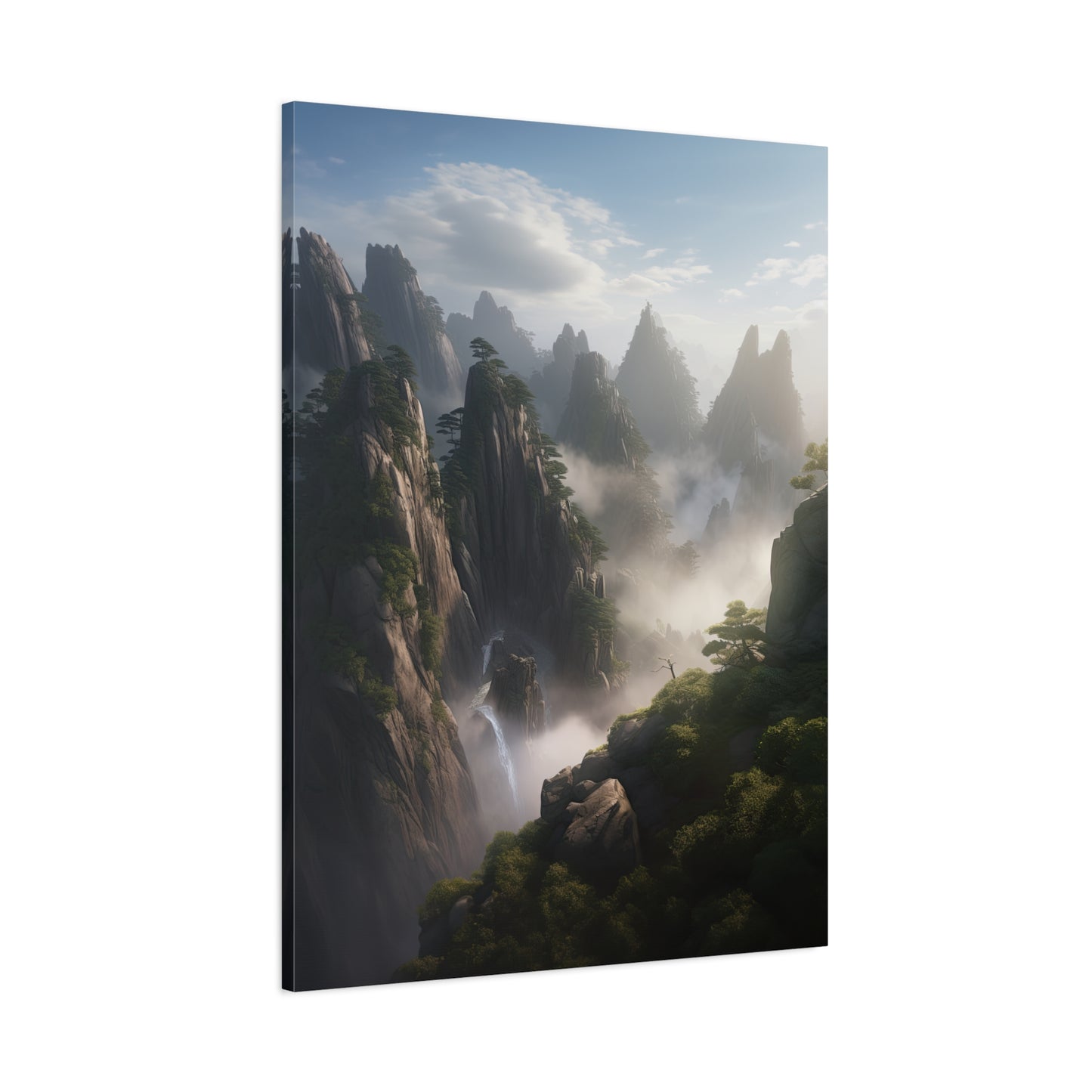 Chinese Huangshan Mountains (Portrait View, Stretched)