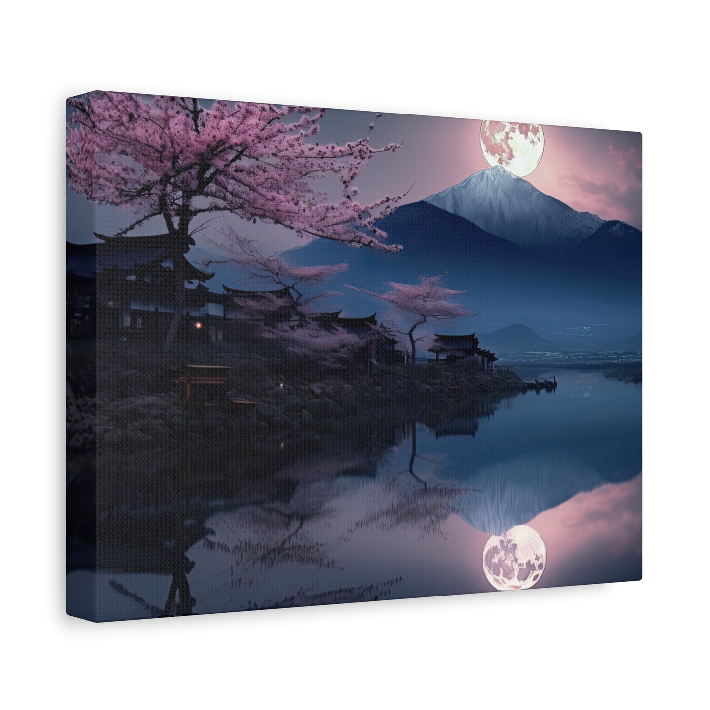 Japanese Full Moon Cherry Blossoms (Landscape, Stretched)