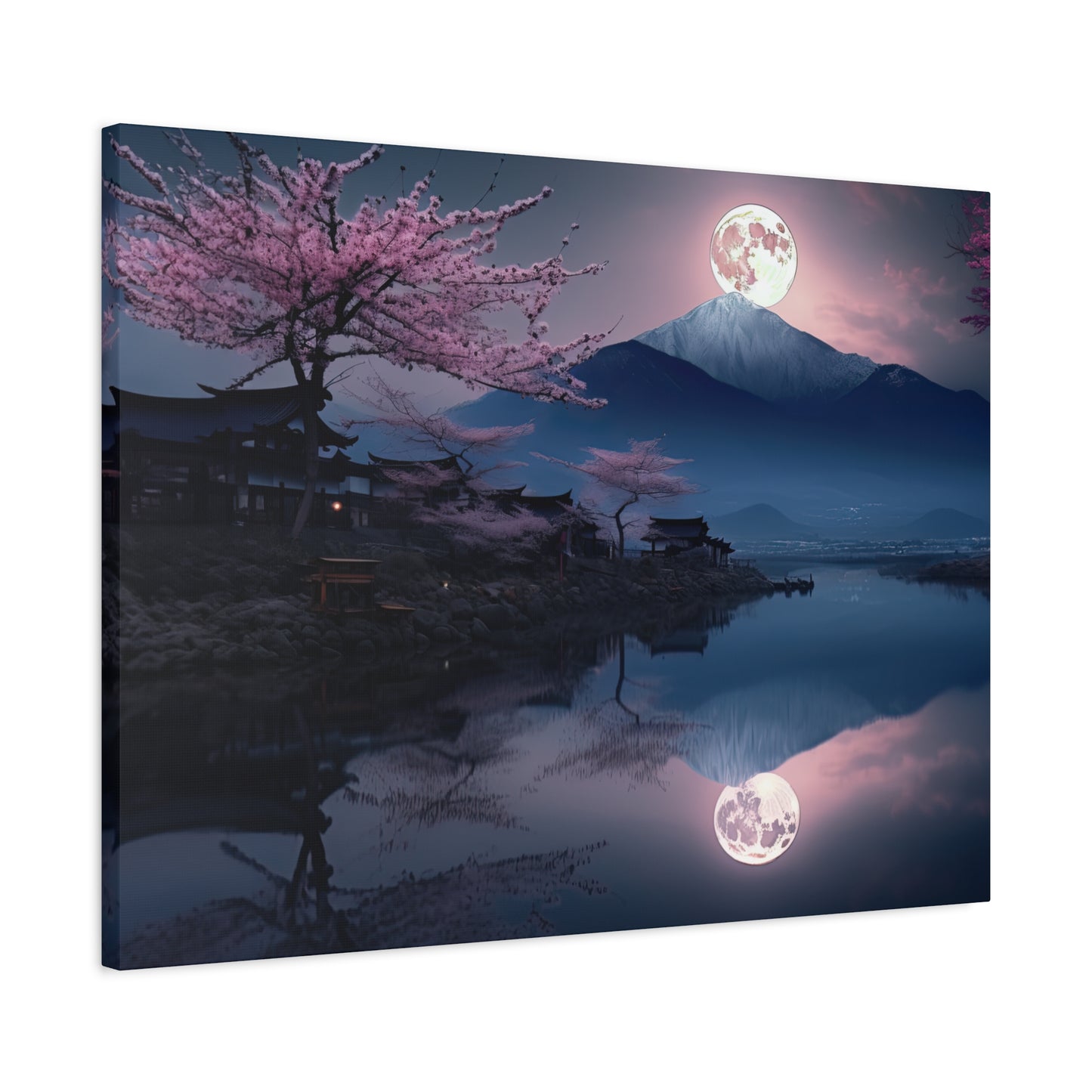 Japanese Full Moon Cherry Blossoms (Landscape, Stretched)