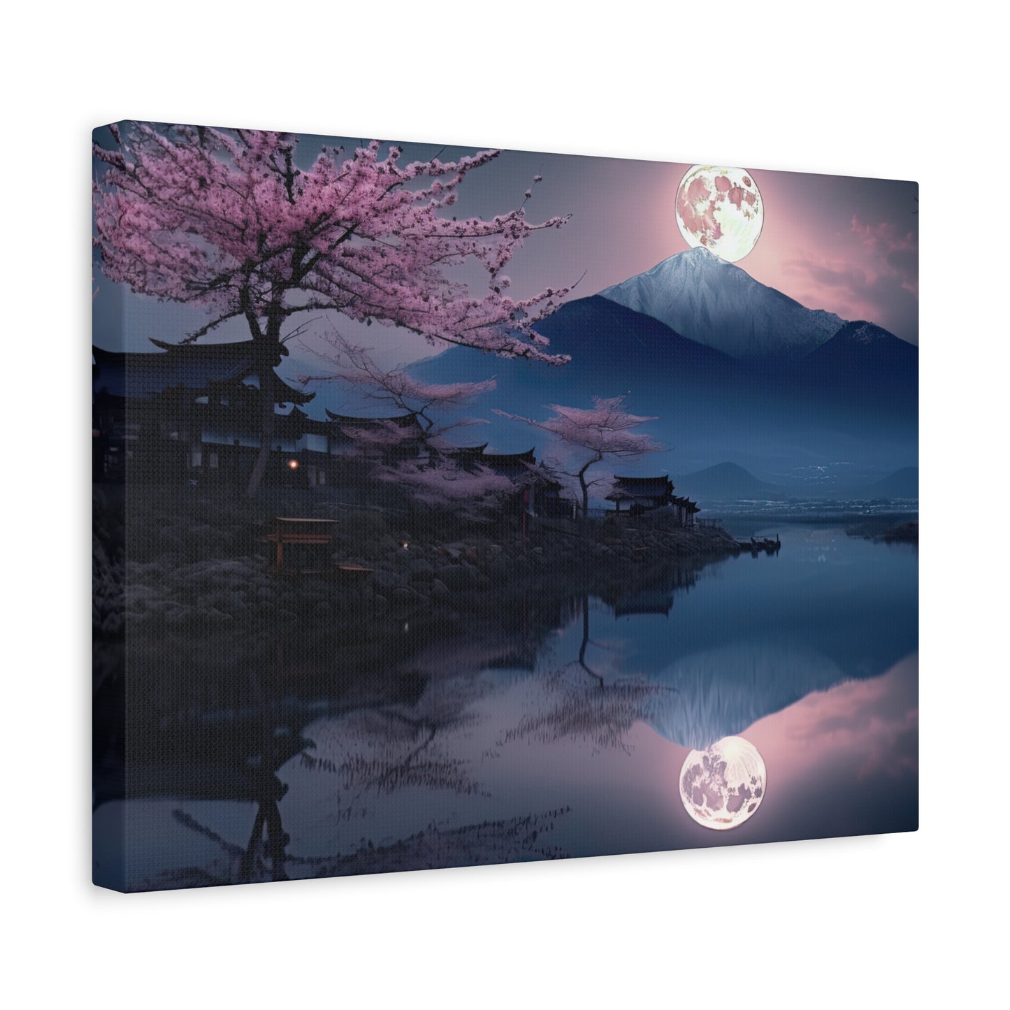 Japanese Full Moon Cherry Blossoms (Landscape, Stretched)