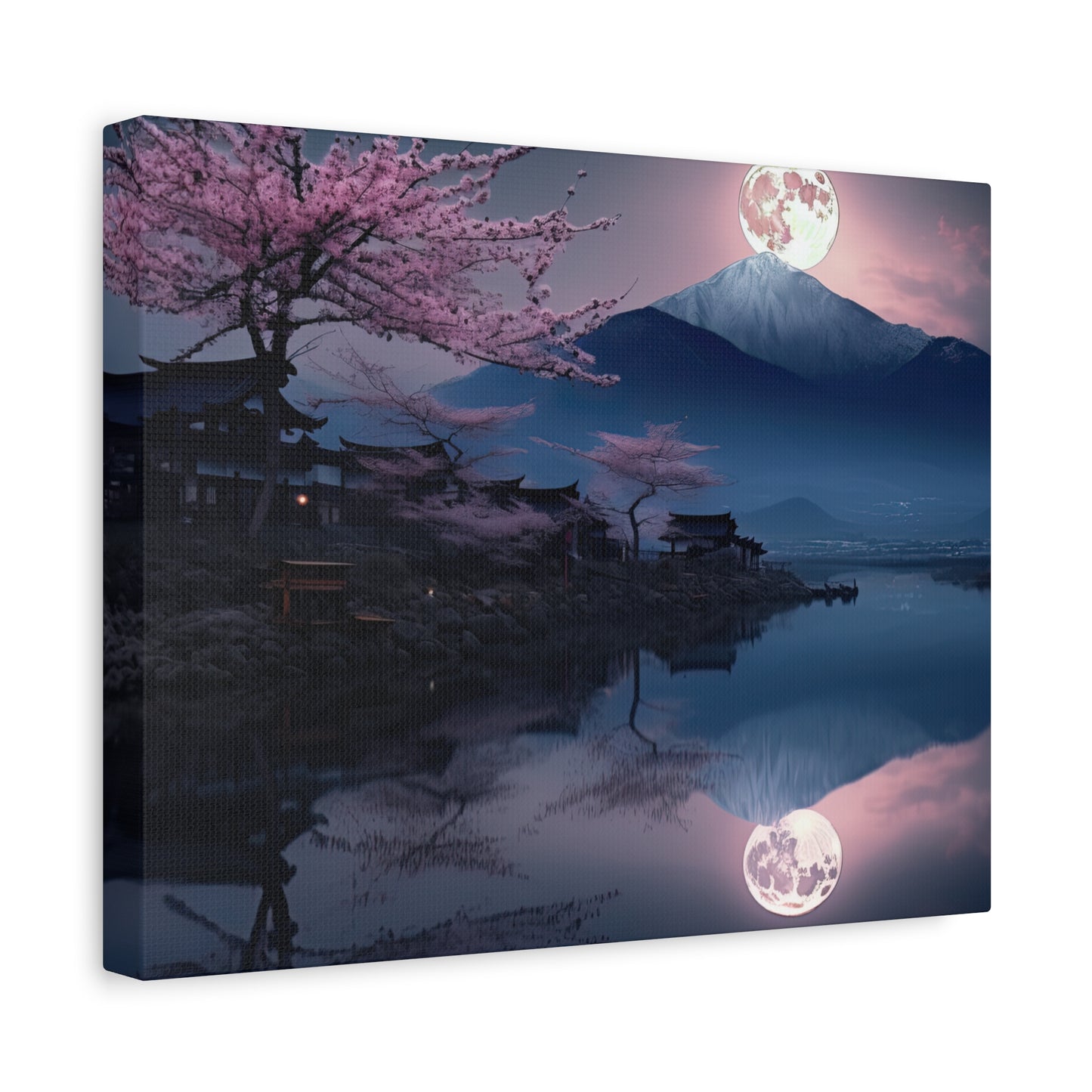 Japanese Full Moon Cherry Blossoms (Landscape, Stretched)