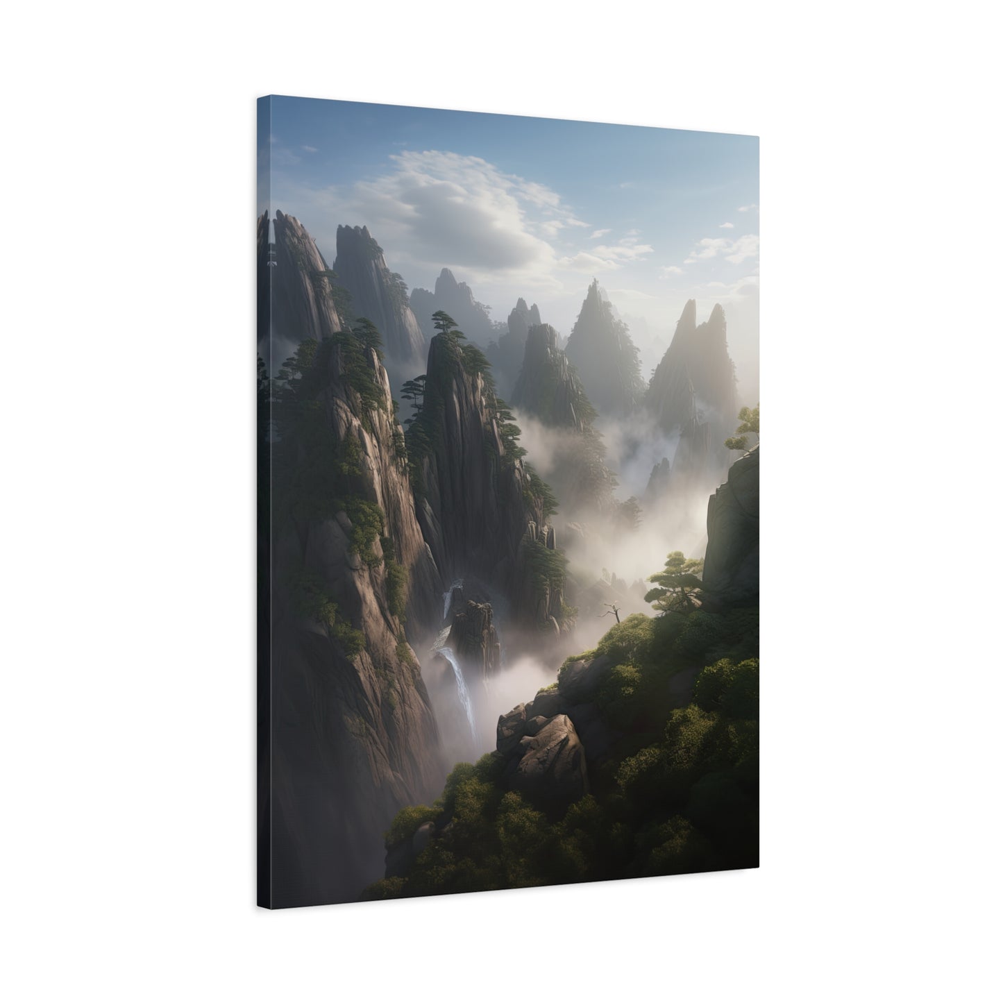 Chinese Huangshan Mountains (Portrait View, Stretched)