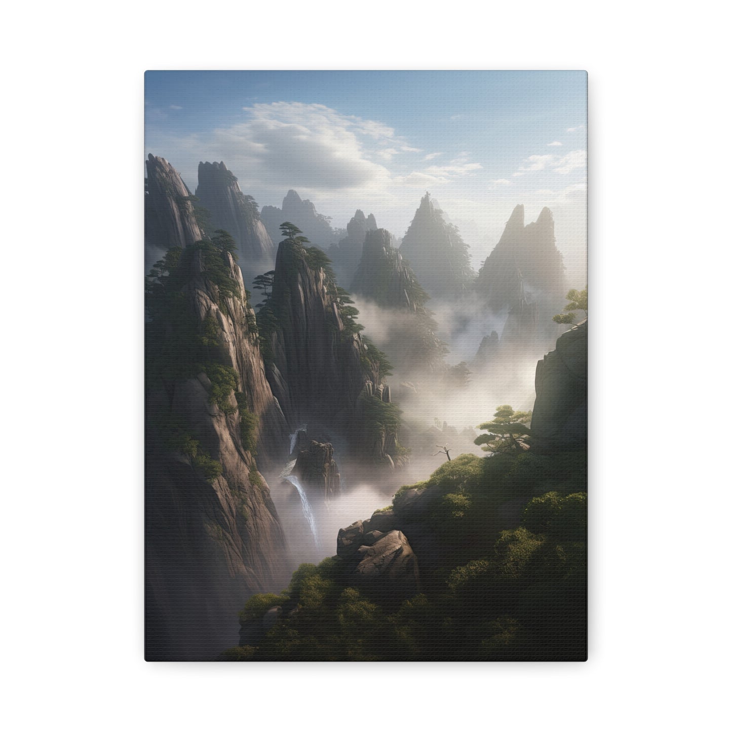 Chinese Huangshan Mountains (Portrait View, Stretched)