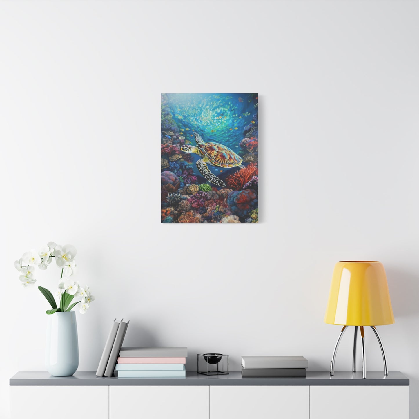 Turtle on Reef (Portrait, Stretched)