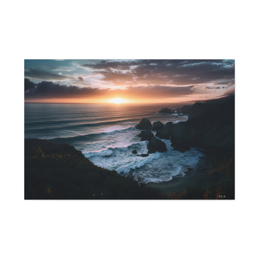 California Coast Sunset ( Landscape, Stretched, 1.25")