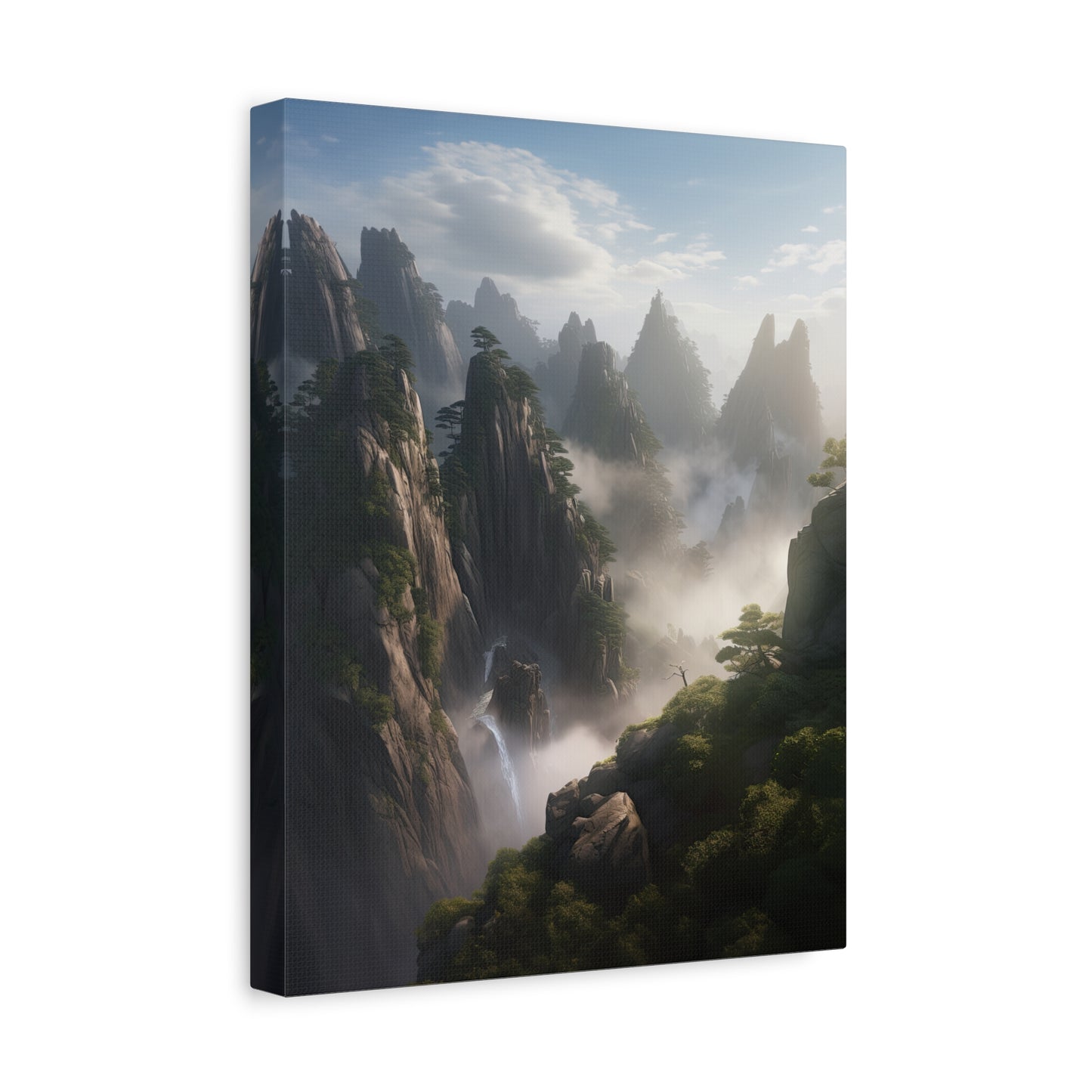 Chinese Huangshan Mountains (Portrait View, Stretched)