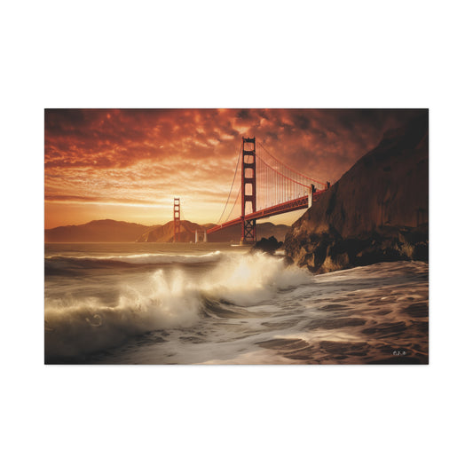 Golden Gate Bridge Twilight Hour (Landscape view 1, Stretched)