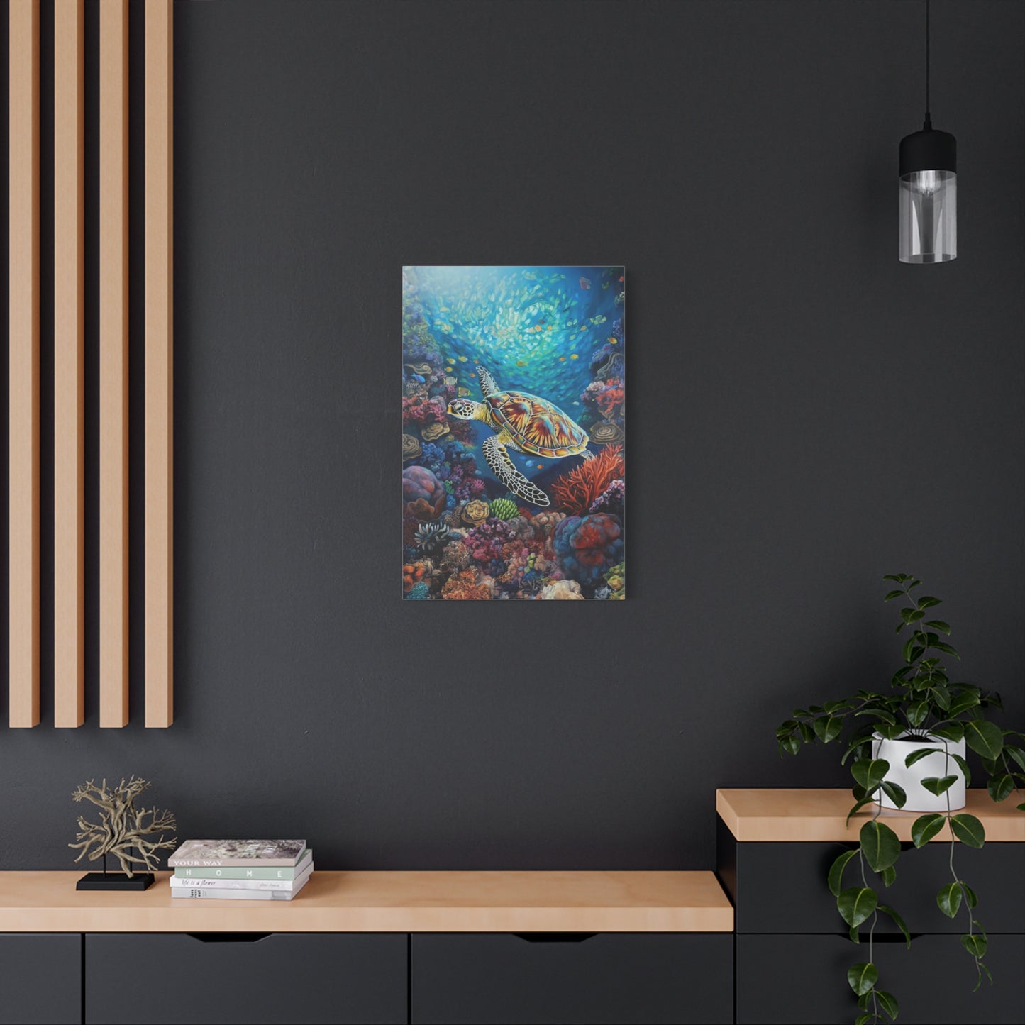 Turtle on Reef (Portrait, Stretched)