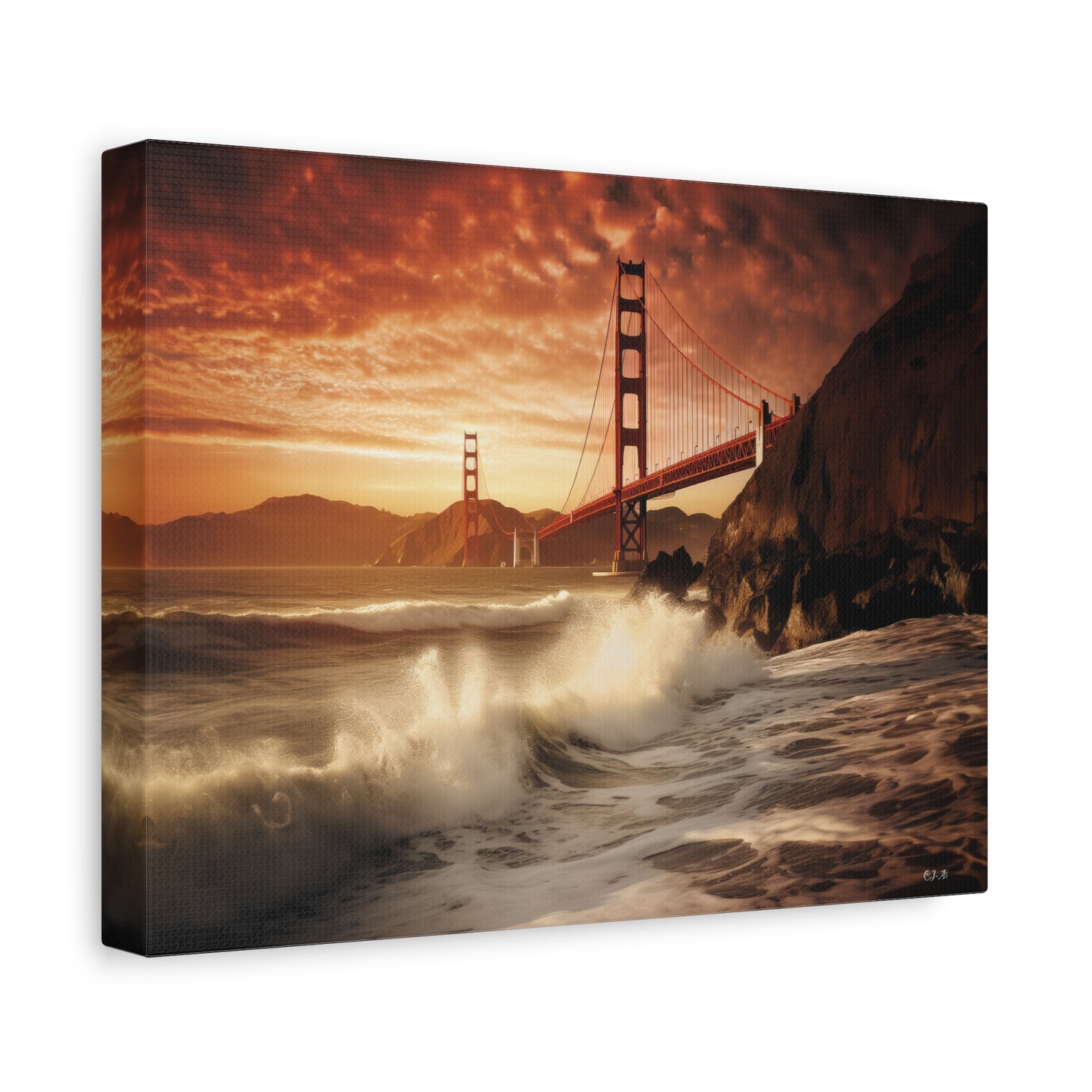 Golden Gate Bridge Twilight Hour (Landscape view 1, Stretched)