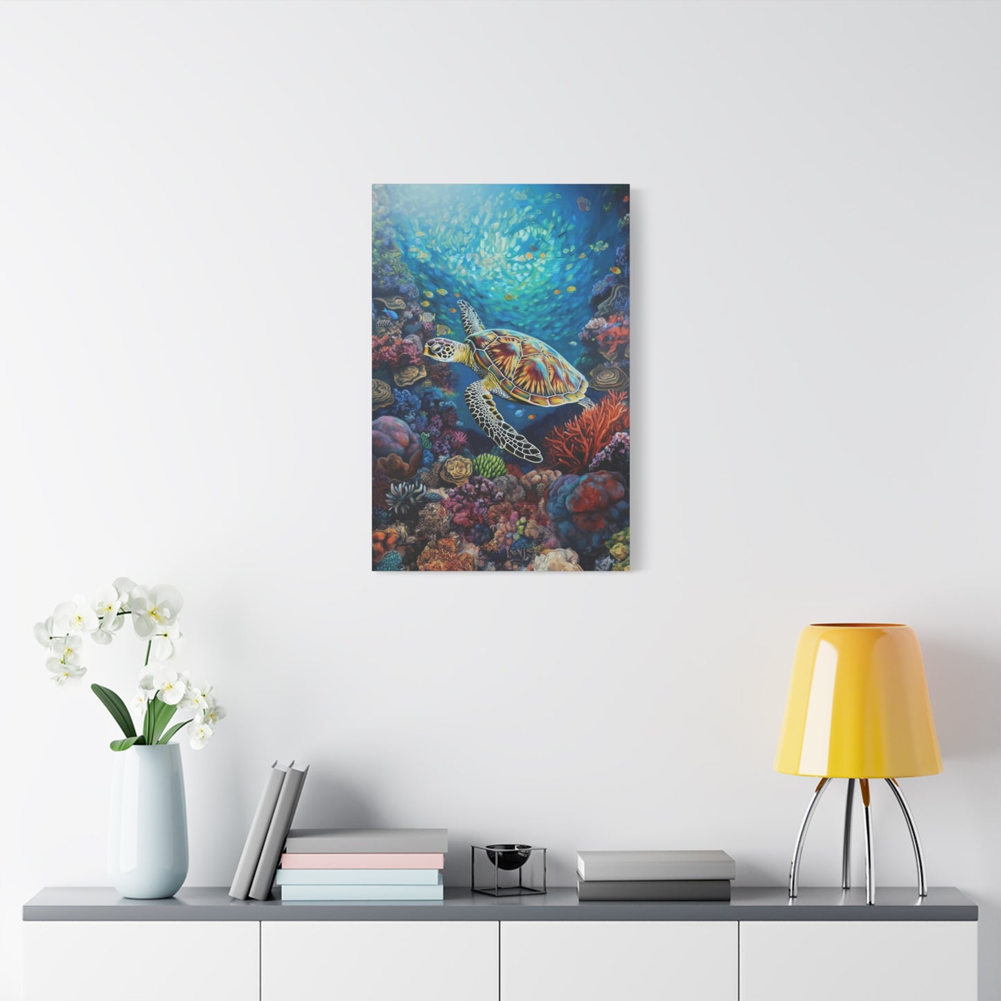 Turtle on Reef (Portrait, Stretched)